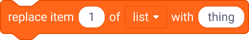 vervang item (1) van [lijst] door [ding]